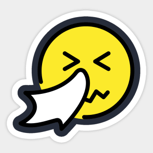 Blowing-Nose Sick Emoji Sticker